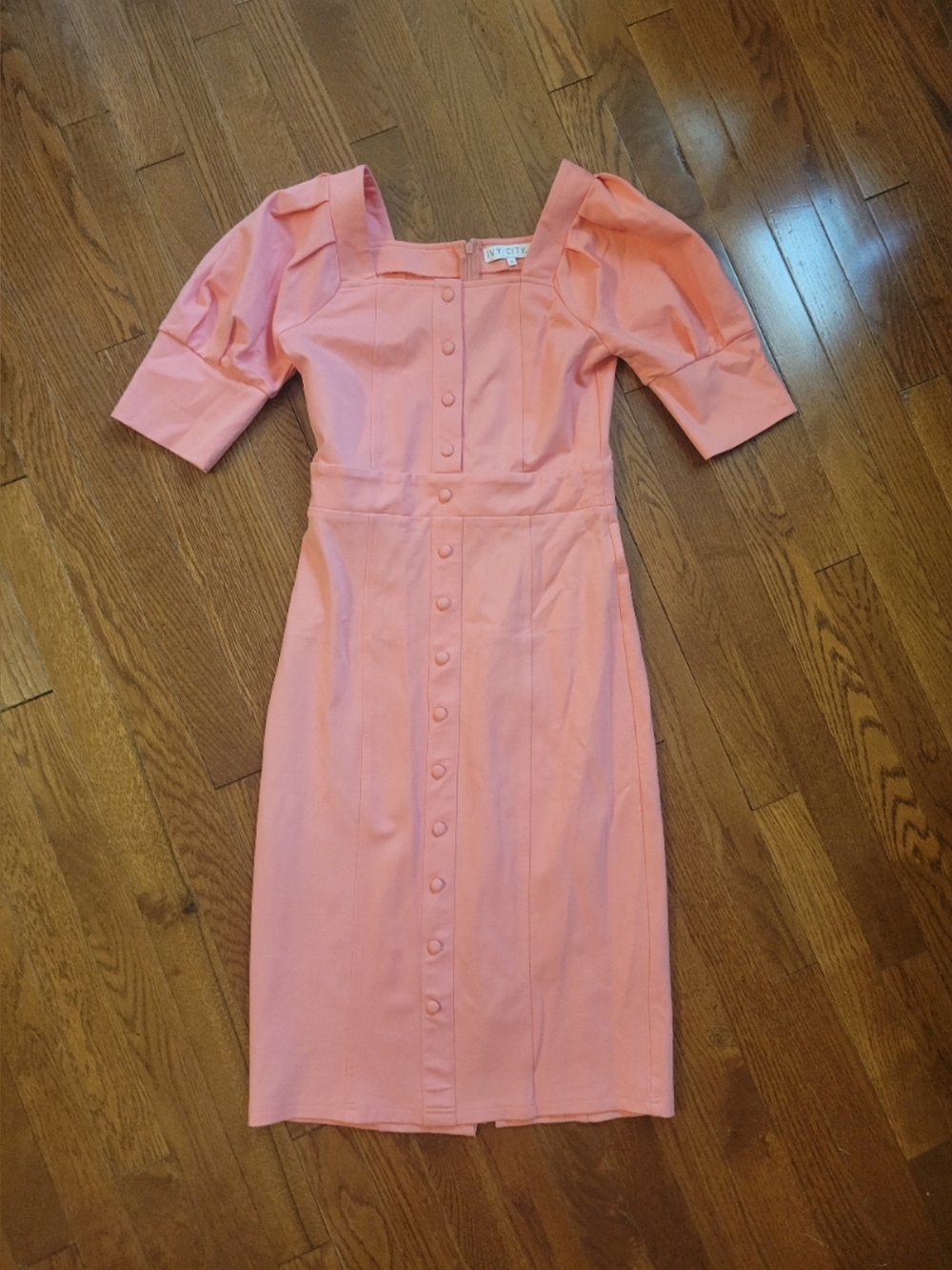 Ivy City Co Coral Midi Button-Front Dress - Picture 4 of 6